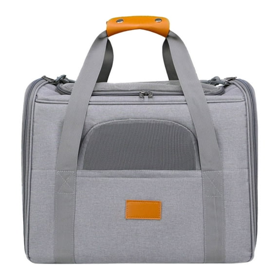 Cat Cage with Zipper Foldable Bowl - Suitable for Medium Large Cats Puppies Under 18 Pounds Portable Pet Carrier - Grey