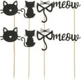 thumbnail image 1 of Cat Cake Insert Meow Cupcake Picks Decorations Girls Birthday Party Supplies Toppers 24 Pcs, 1 of 6