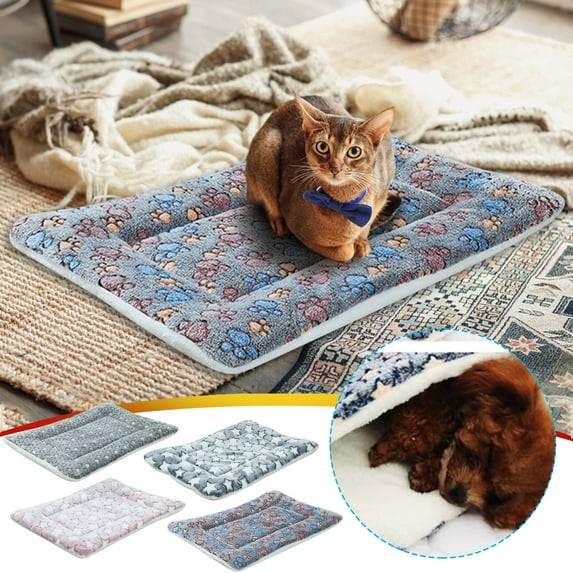 Cat Calming Blanket Coral Velvet Winter Warm Pad,Thickened Easy Clean Pet Pad With Raised Rim For Anxiety Relief