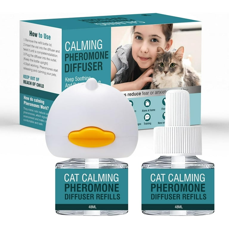 Cat Calming Diffuser 3 in 1 Multicat Calming Pheromones Diffusers Relief Stress Anxiety Fighting Scratching 60 Days Calm Relaxing Pheromone for Cats