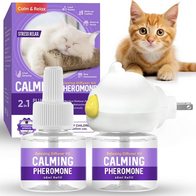 Cat Calming Diffuser,Soothes Pet Diffuser, Relieves Anxiety, Reduces Barking Aggression and Fights Stress, Type B