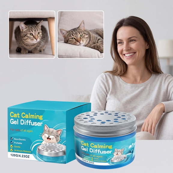 Cat Calming Gel Diffuser 20g Drug-Free Soothing Relaxation Diffuser for Stressed Anxious Cats Portable Pheromone Mimicking Device Compact for Pet Bedroom Carrier Travel