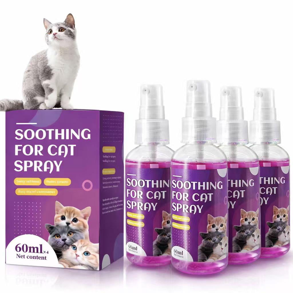 Cat Calming Pheromone Spray, 4 Pack 60ml Soothing Spray for Cats, Drug ...