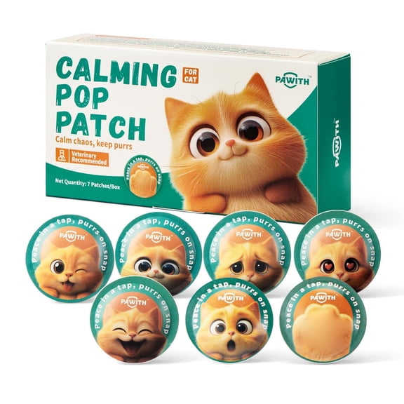 Cat Calming Products, 7Pcs 6 Inch Vet Approved Cat Calm, Cat Relaxation Relief Adhesive, Feline Relaxation Relief Relaxation, Self-Adhesive Cat Calming Aid Set for Household Cat