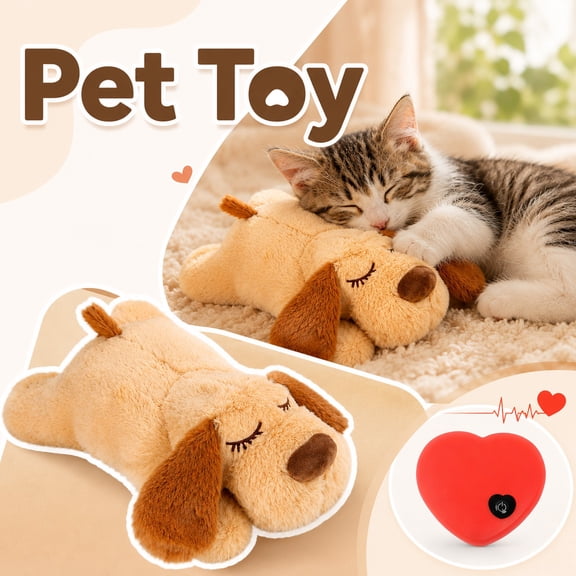 Cat Calming Toy with Realistic Heartbeat,Interactive Plush Soother with Calming Sound for Puppies and Kittens,Soft Comfort Companion for Anxiety Relief and Sleep Aid (1pc)