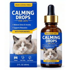 Cat Calming Treats, Natural Anxiety Relief Drops, Helps with Separation Anxiety, Cat Calming Diffuser, Stress Symptoms & Destructive Behavior, Promotes Rest & Relaxation
