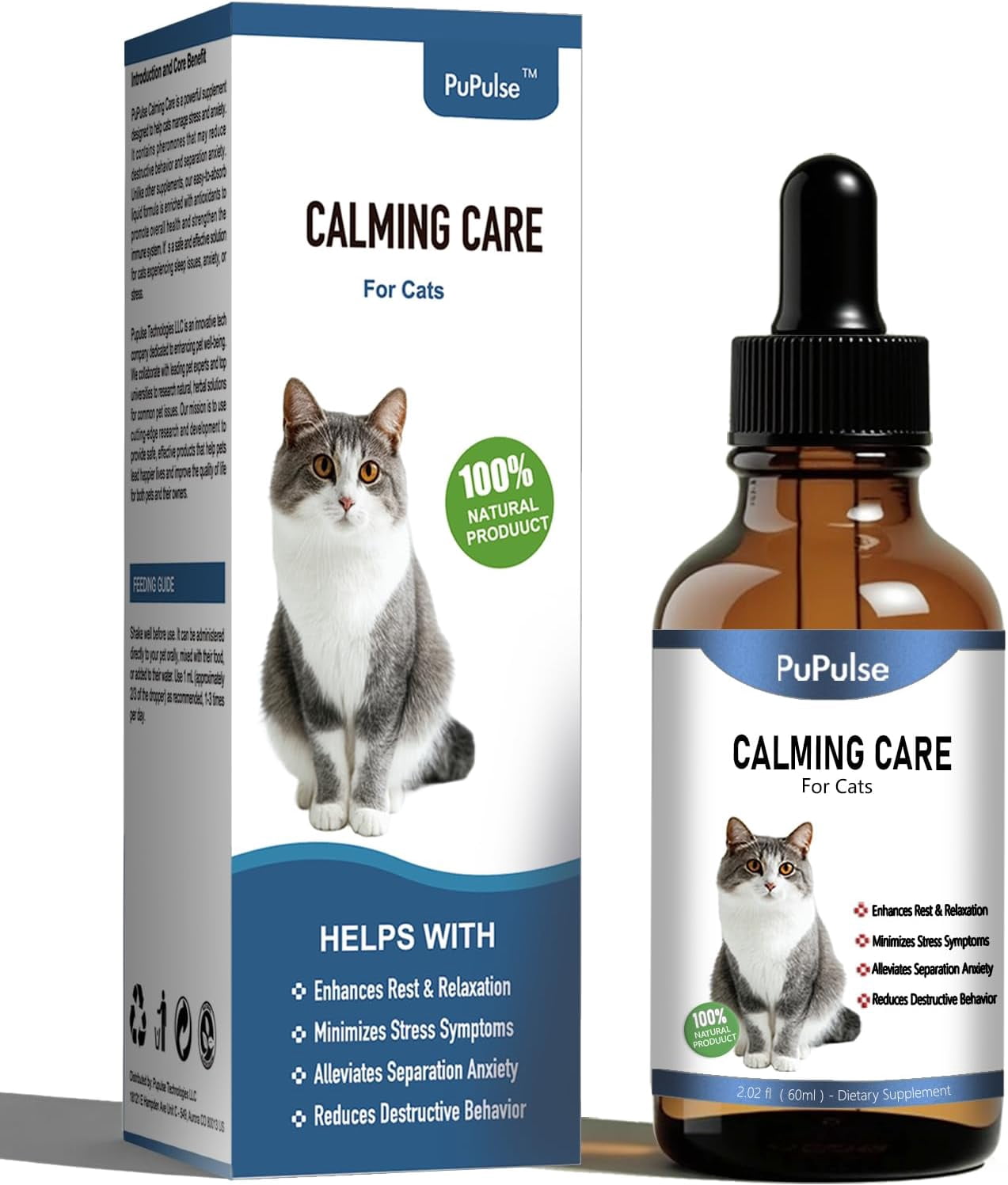 Cat Calming Treats, Natural Anxiety Relief Drops, Helps with Separation ...