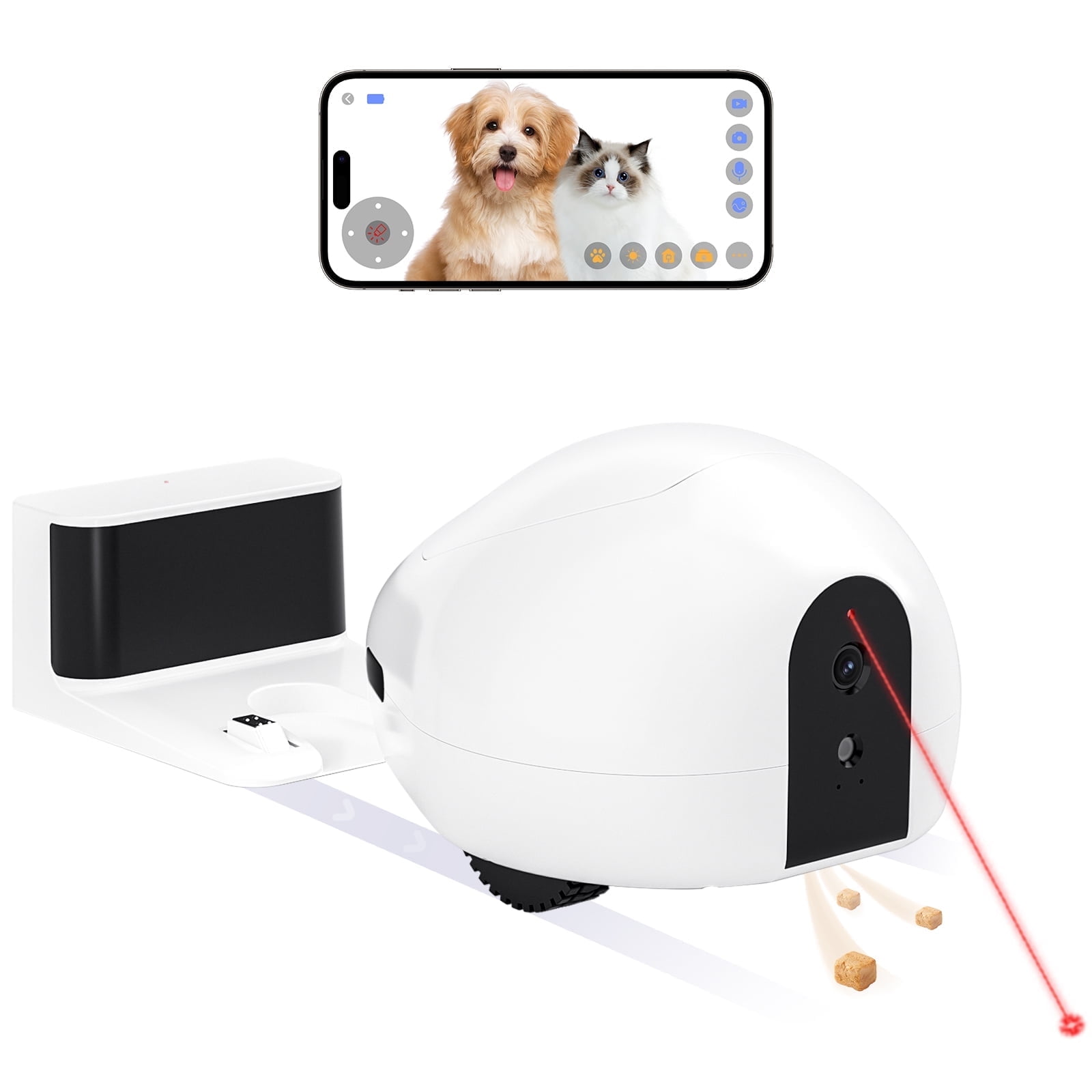 Cat Camera, Moving Pet Camera Robot with Phone App, Pet Camera Treat ...