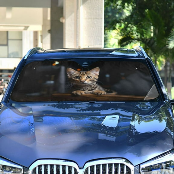 Cat Candles and Lambs Automotive Front Car Windshield Sun Shade Reflector Foldable for Front Fit for Cars Truck SUVs