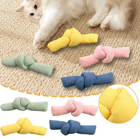 Cat Candy Bite Toy with Crinkle Paper and Catnip, Multi-Functional for Teeth Grinding and Soothing, Perfect for Play and Christmas Gifts-Blue