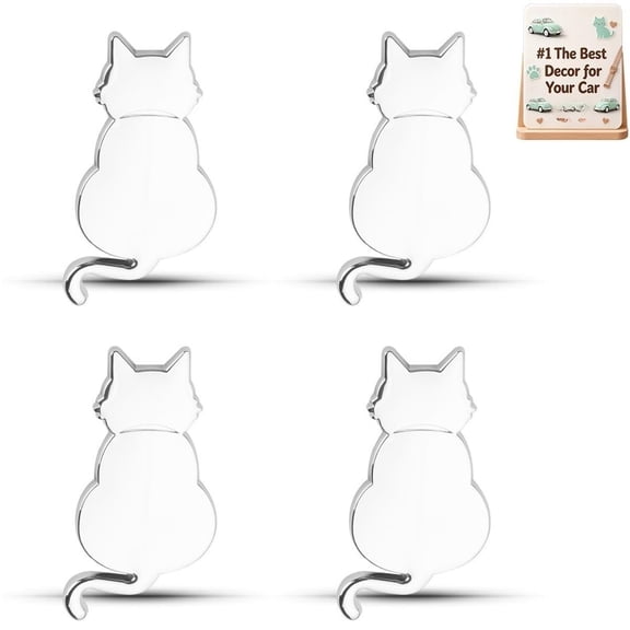 Cat Car Badge, 4PCS 3D Metal Funny Cats Car Sticker Emblem Badge Decals