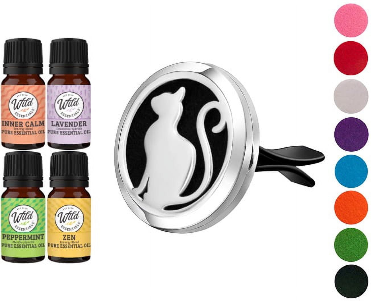 Catit Diffuser Cat Car Vent Diffuser w/ 8 pads, gift box and 4 oils - Walmart.com