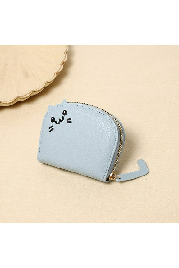 Cat Card Holder under $5! Xqxayjr Cat Shaped Card Holder Wallet, Personalized Zipper Coin Purse for Women, Mini Small Exquisite Card Organizer, Cute Animal Themed Gift for G-irls Children