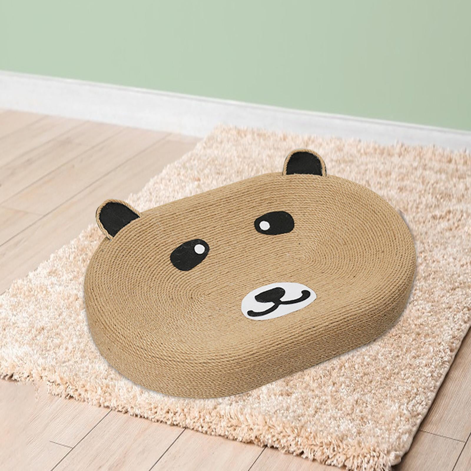 Cat Cardboard Bed Oval Cat Scratch Pad Furniture Protection Sisal Play Training Cat Scratcher Pad Cat Scratch Pad Bowl for Medium Large Cats Bear