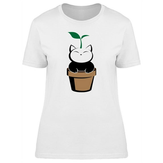 Cat Caricature As A Flower T-Shirt Women -Image by Shutterstock, Female x-Large