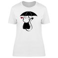 thumbnail image 1 of Cat Caricature Black Umbrella T-Shirt Women -Image by Shutterstock, Female x-Large, 1 of 2