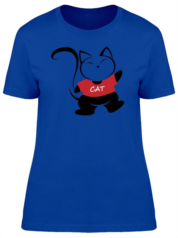Cat Caricature Cat Shirt T-Shirt Women -Image by Shutterstock, Female Large