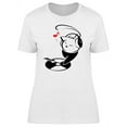 thumbnail image 1 of Cat Caricature D.J. T-Shirt Women -Image by Shutterstock, Female Small, 1 of 2