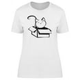 thumbnail image 1 of Cat Caricature Inside Box T-Shirt Women -Image by Shutterstock, Female x-Large, 1 of 2