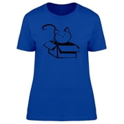 Cat Caricature Inside Box Tee Womens -Image by Shutterstock