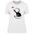 thumbnail image 1 of Cat Caricature With Butterfly T-Shirt Women -Image by Shutterstock, Female Medium, 1 of 2