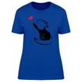thumbnail image 1 of Cat Caricature With Butterfly T-Shirt Women -Image by Shutterstock, Female XX-Large, 1 of 2