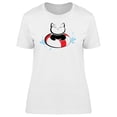 thumbnail image 1 of Cat Caricature With Life Ring T-Shirt Women -Image by Shutterstock, Female Medium, 1 of 2