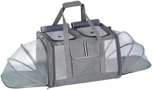 View of Cat Carrier for 2 Cats – Large Expandable Soft-Sided Pet Travel Carrier ...