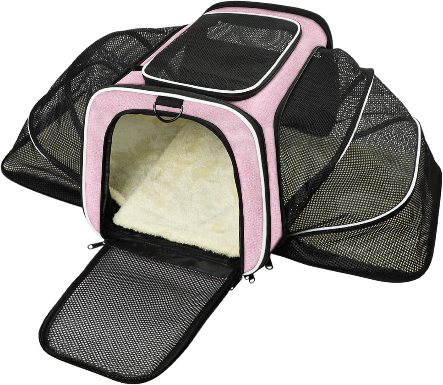 View of Cat Carrier Airline Approved Pet Carrier, Expandable Foldable Soft ...