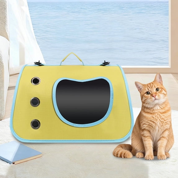 Cat Carrier Backpack with 360° View and Breathable Mesh – Lightweight Foldable Pet Carrier for Travel and Outdoor Use, Airline Approved, Large Capacity with Side Pocket