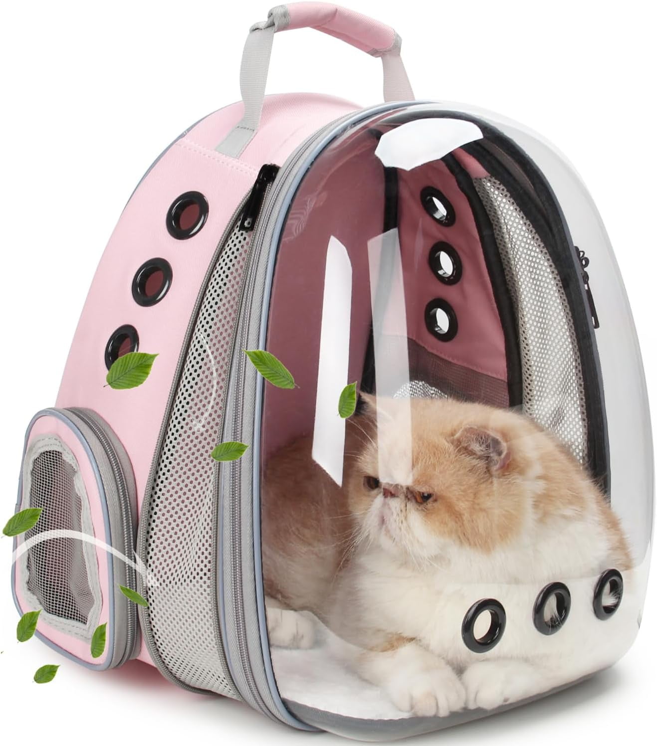 Cat Carrier Backpack, Expandable Bubble Pet Carrier for Cats and Small Dogs, Airline Approved Travel Backpack for Hiking, Walking & Outdoor Adventures - Supports up to 16 lbs