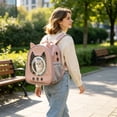 thumbnail image 1 of Cat Carrier Backpack, Expandable Bubble Pet Carrier for Cats and Small Dogs, Travel Backpack for Hiking, Walking & Outdoor Adventures (1PC, Brown - B), 1 of 7