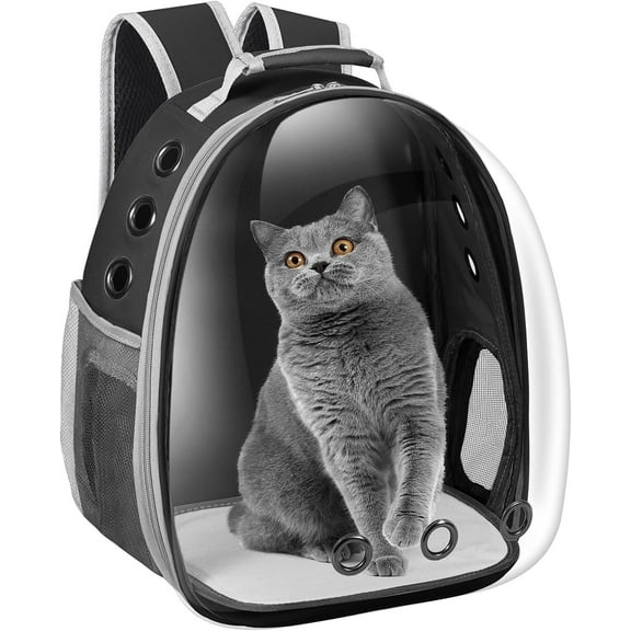 Cat Carrier Backpack, Pet Carrier Backpack Front Pack for Small Medium Cat Puppy Dog Carrier Backpack Bag Space Capsule, Airline-Approved Pet Carrier for Travel Hiking Walking Camping (Grey)
