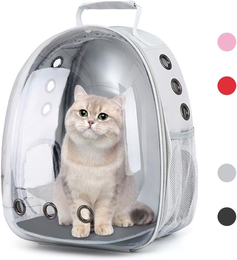 Cat Carrier Backpack, Pet Carrier Backpack for Small Medium Cat Puppy Dog Carrier Backpack Bag Space Capsule, Cat Travel Backpack for Outdoors Travel Hiking Walking Camping (Gray)