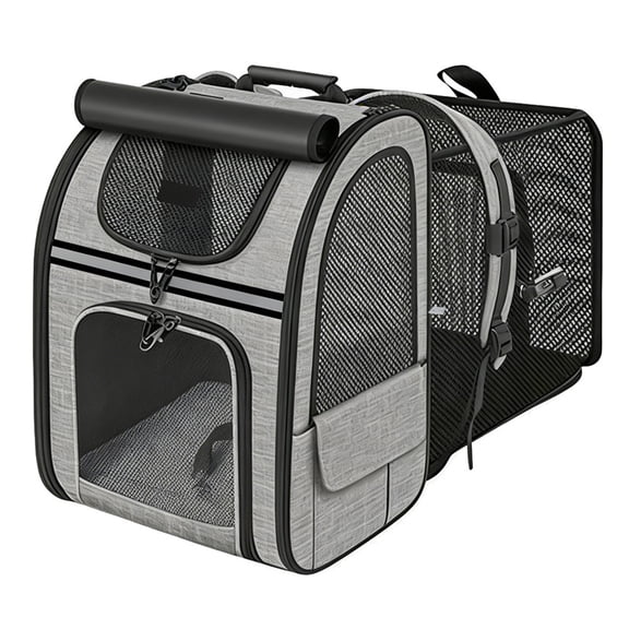 Cat Carrier Backpacks, TSA Airline Approved Expandable Dog Backpack with Breathable Mesh, Pet Carrier for Cats Puppies Up to 17 Lbs, Cat Carrier Backpack Great for Travel Hiking Camping Outdoor