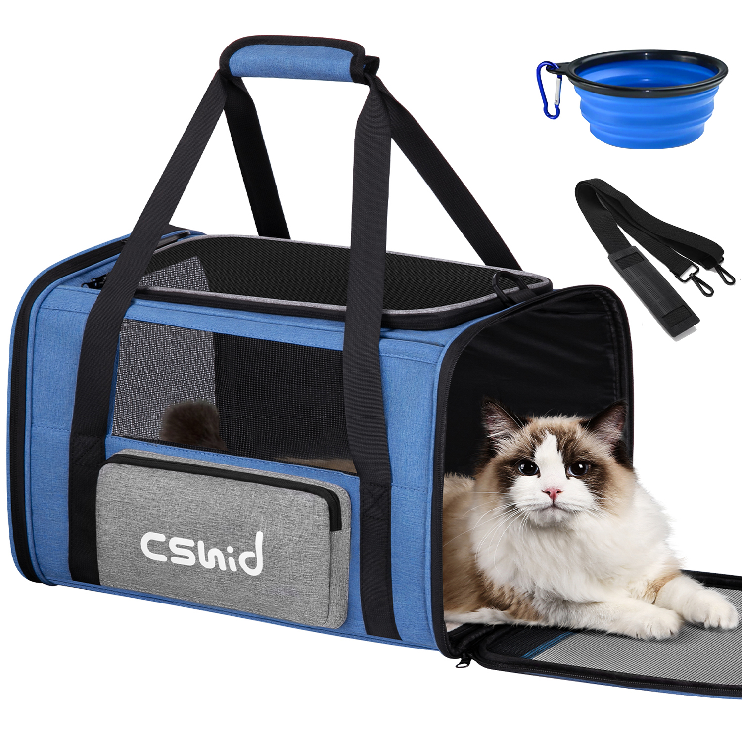 Katinyos Pet Carrier Airline Approved, Cat Carrier with Locking Safety