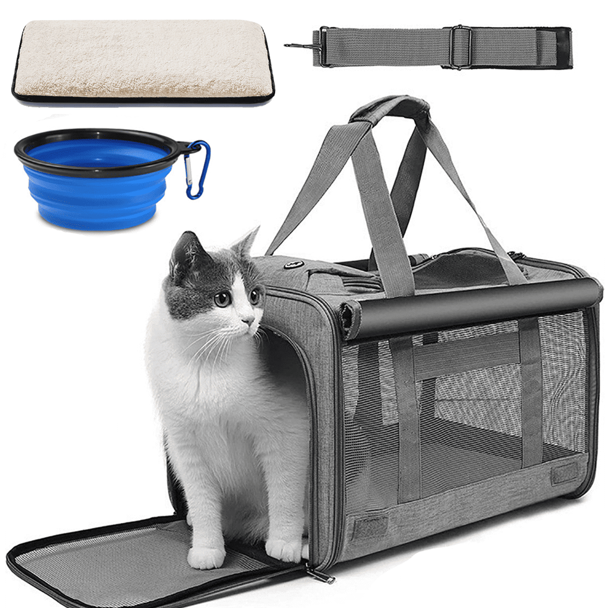 Henkelion Large cat carriers Dog carrier Pet carrier for Large cats Dogs  Puppies up to 25Lbs Big Dog carrier Soft Sided collapsi