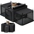 thumbnail image 1 of Cat Carrier Expandable, Stable Pet Carrier with 5mm Thick Steel Wire Frame, Dual-Side 200% Larger Space, Car Travel Carrier with Locking Zippers & Belt, Foldable for Storage, Dark Gray, 1 of 18