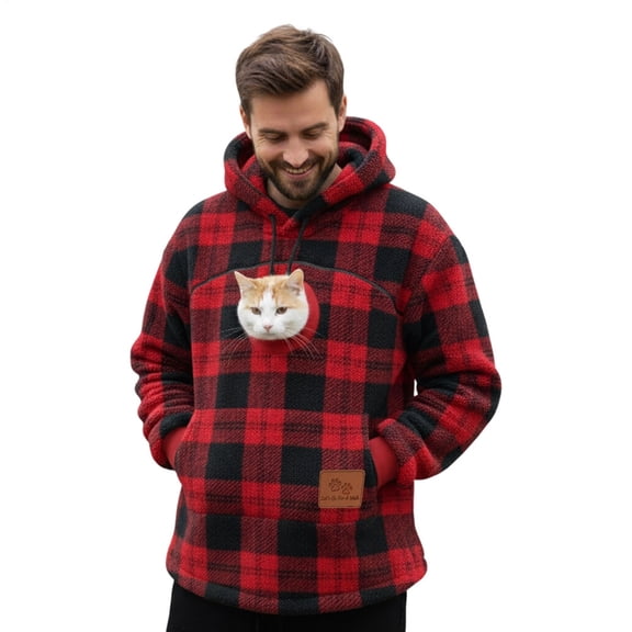 Cat Carrier Hoodie kangaroo Pouch Hoodie Long Sleeve Small Dog Kitten Cat Carrying Hoodie Women Pullover for Outdoor Walking Home