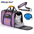 thumbnail image 1 of Cat Carrier MORPILOT® Extra Large Cat Bag with Water Bowl, Soft Sided Tsa Airline Approved Pet Carrier up to 20LB, Travel Puppy Carrier Cat Carrier for Small Medium Large Dogs Cats Rabbits - Purple, 1 of 15