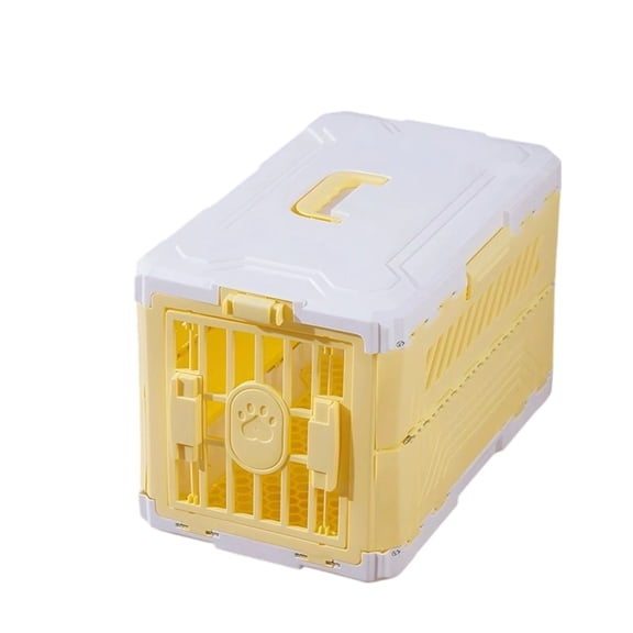 Cat Carrier Pet Carrier for Cat, Plastic Collapsible Cat Carrier Hard for Camping Vet Visits Travel, Fully Breathable Pet Travel Carrier Crate Under 13LBS(D)