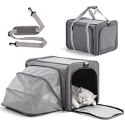 Expandable Cat Carrier, Airline Approved Soft Sided Collapsible Pet Travel Carrier,Portable Travel Bag for Cats,Small Dogs,Grey
