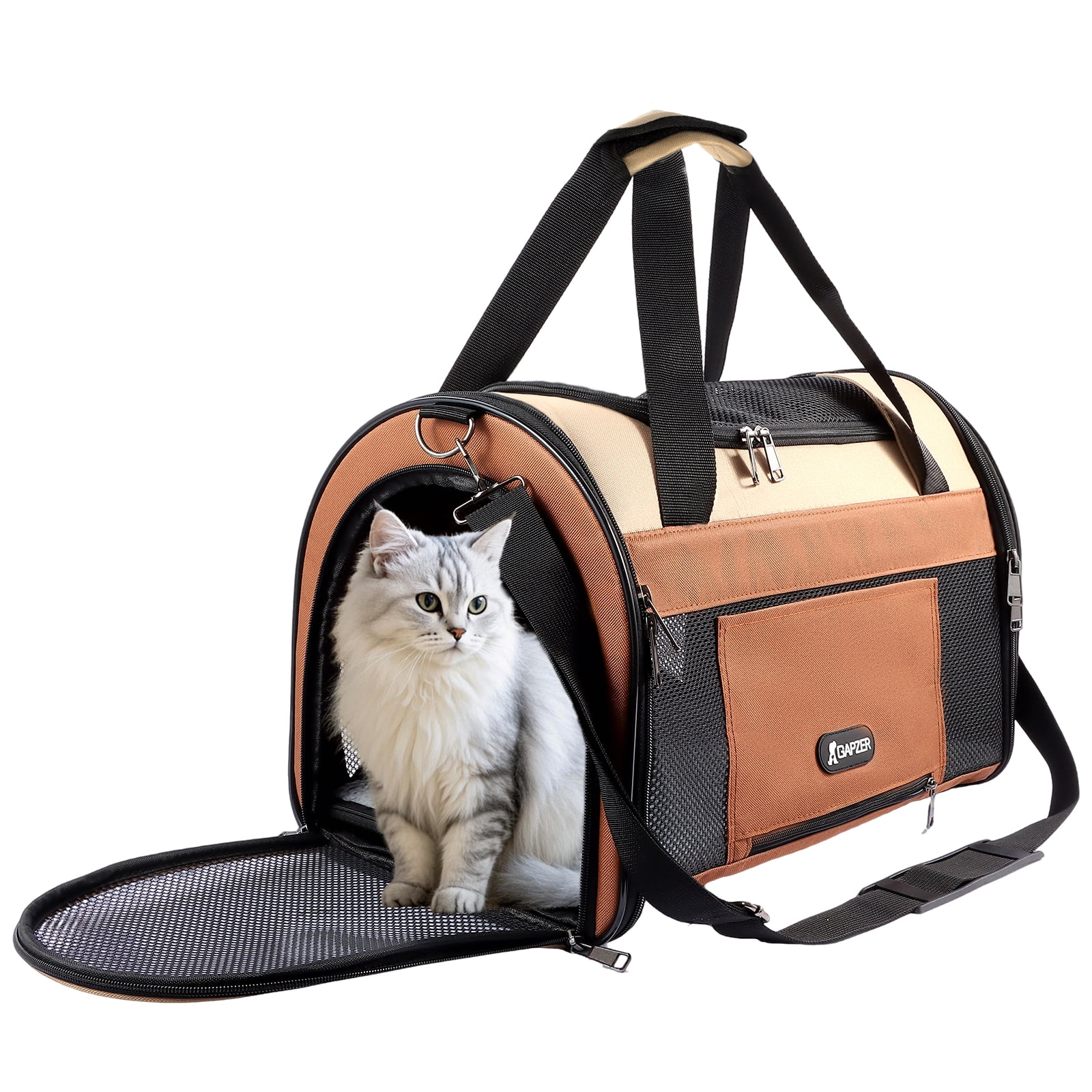 Cat Carrier Pet Travel Carriers for Medium Large Cat and Small Dog Puppy, Kitten Carriers Soft Sided, Collapsible Washable Pet Bag 18.8” x 11.8” x 12.6”