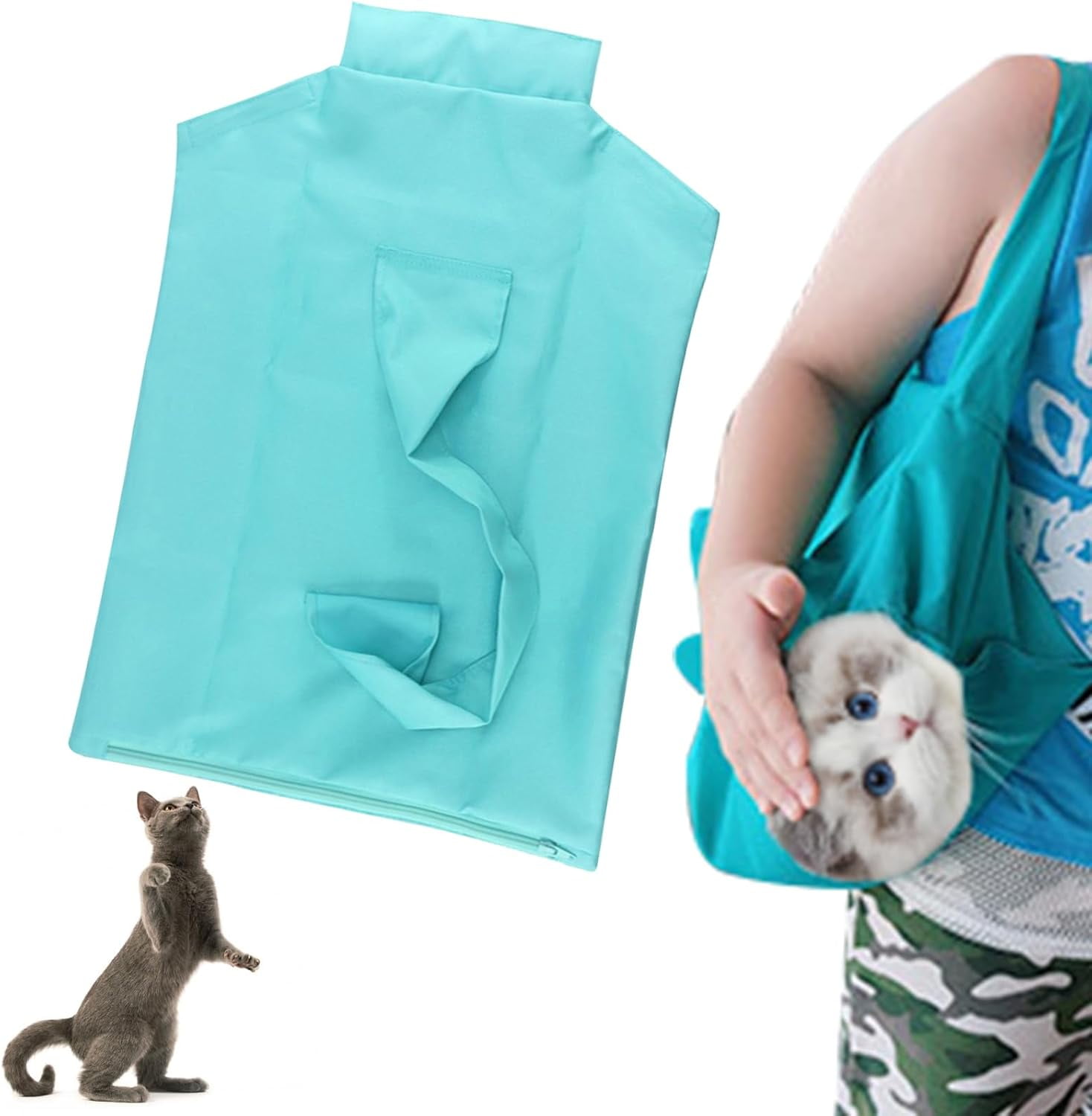 Cat Carrier Pouch,Cat Pouch Cozy Comfort Carrier,Anti-Scratching  CatCarrierPouch Bag Nail Trimming,Large CatCarrier Restraint Bag