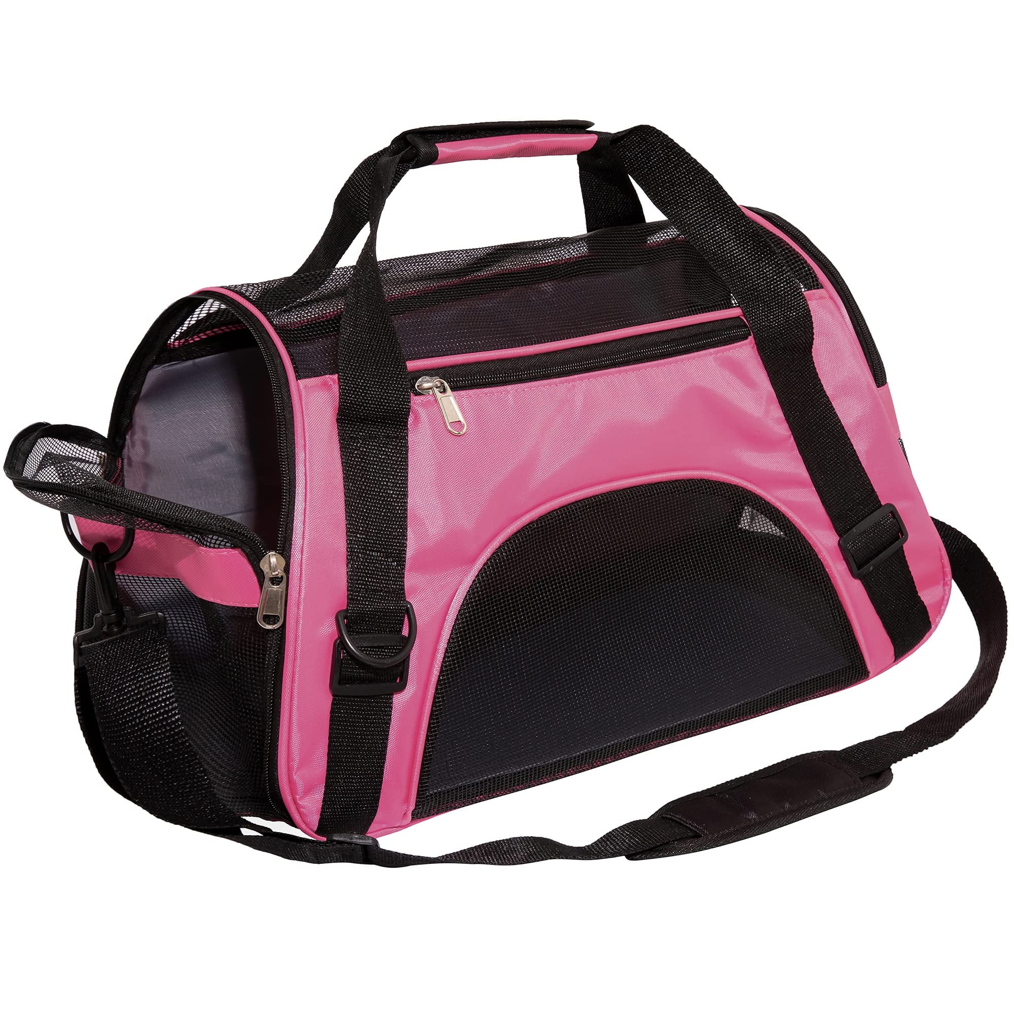 Cat Carrier,Soft-Sided Pet Travel Carrier for Cats,Dogs Puppy Comfort Portable Foldable Pet Bag Airline Approved (Medium-Rosered)