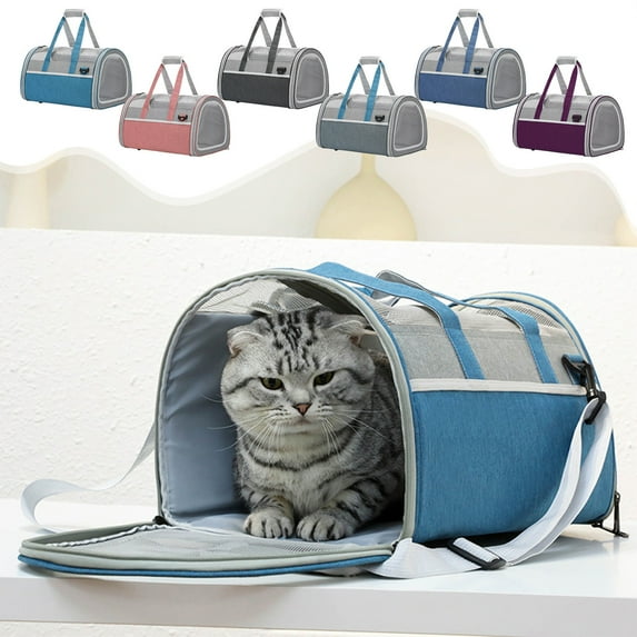 Cat Carrier Travel Handbag Delta Airline Approved/Soft-Sided Pet Travel Bag for Medium Cat Under 15 lbs Portable Pet Carrier Ventilated And Breathable Mesh Outdoor Travel Pet Supplies