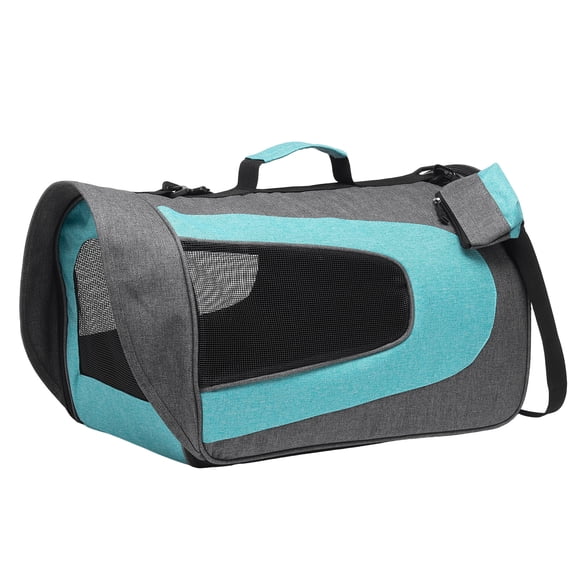 Uxcell Cat Carrier, Ventilation Mesh, Travel Pet Carrier Breathable Small Dog Carrying Case Up to 16.5 lbs (Blue), Intended for Hiking / Camping / Traveling, 17"x10"x10"