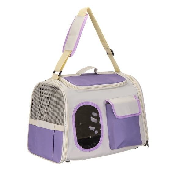 Cat Carrier for Pet, Adjustable Shoulder Strap, Breathable Dog Carrier Cat Carrying Case Pet Travel Bag Purple