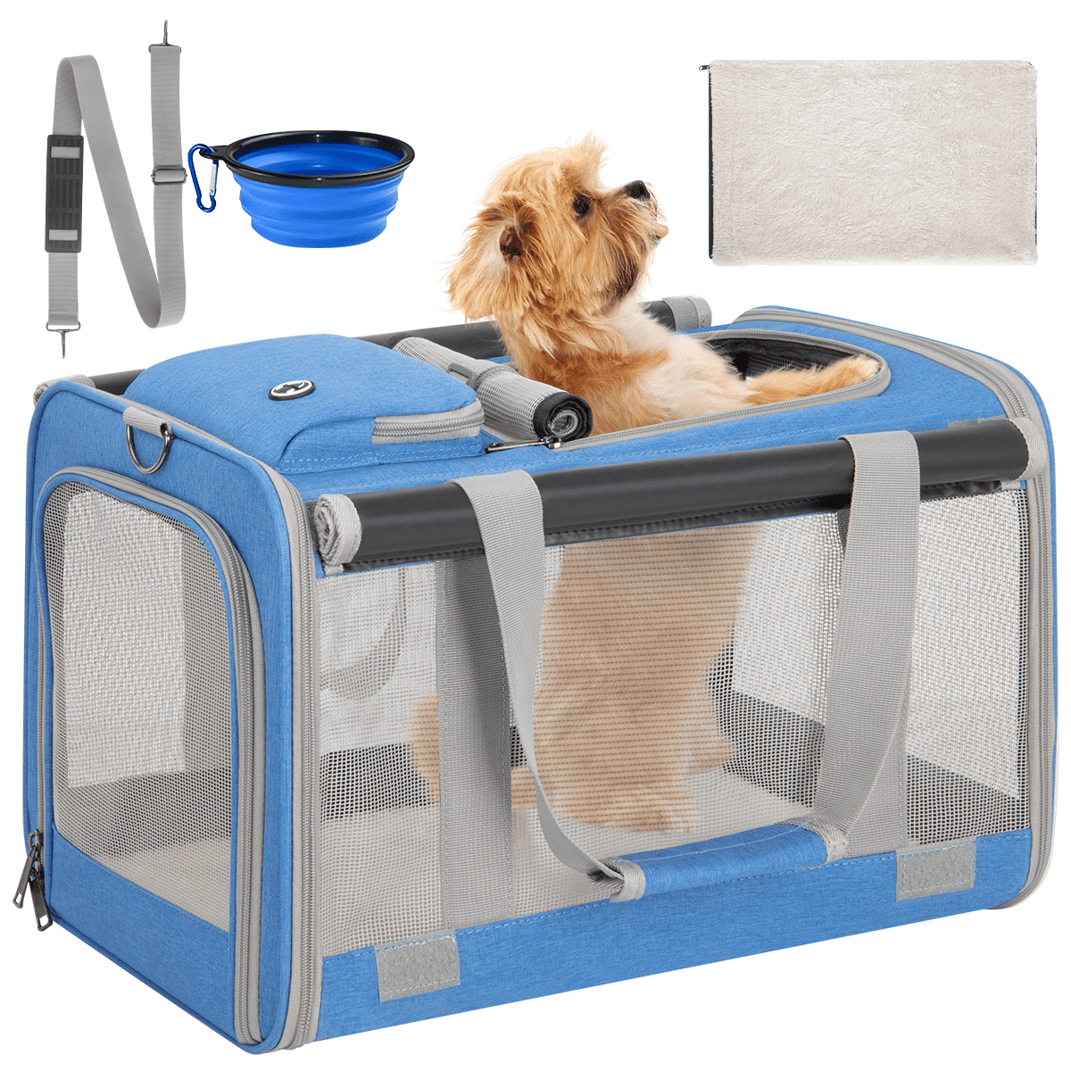 Collapsible Travel Pet Carrier for Medium Cats Dogs Under 25 lbs Soft Sided Ventilated Foldable Size Blue Walmart