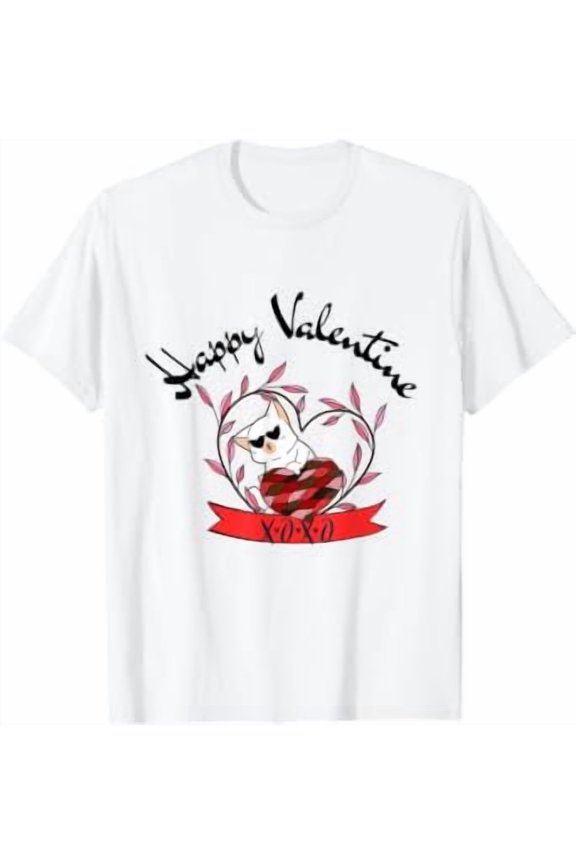 Cat Cartoon For Girlfriend Sister Valentine's Day Gift Family T-Shirt, Size S-5XL